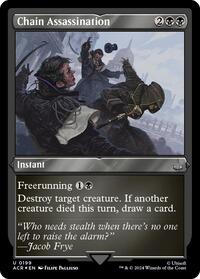 Chain Assassination (Foil Etched) (199) [Universes Beyond: Assassin's Creed]