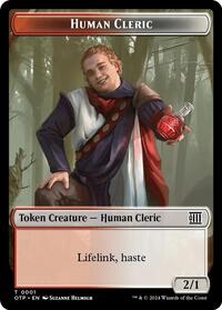 Human Cleric // Plot Double-Sided Token (1 // 20) [Outlaws of Thunder Junction: Breaking News]