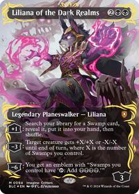 Liliana of the Dark Realms (Borderless) (Raised Foil) (94) [Commander: Bloomburrow]