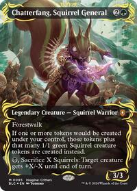Chatterfang, Squirrel General (Borderless) (Raised Foil) (95) [Commander: Bloomburrow]