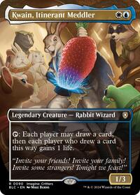 Kwain, Itinerant Meddler (Borderless) (90) [Commander: Bloomburrow]