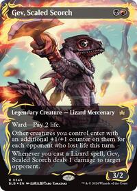 Gev, Scaled Scorch (Borderless) (Raised Foil) (349) [Bloomburrow]