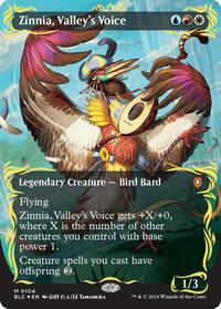 Zinnia, Valley's Voice (Borderless) (Raised Foil) (104) [Commander: Bloomburrow]