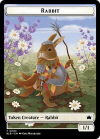Rabbit // Flowerfoot Swordmaster Double-Sided Token (3 // 1) [Bloomburrow]