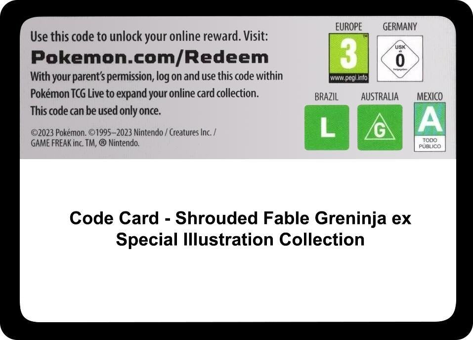 Code Card - Shrouded Fable Greninja ex Special Illustration Collection [SV: Shrouded Fable]