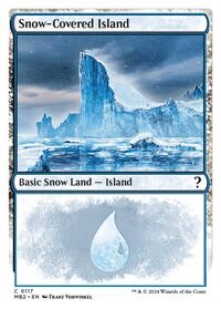 Snow-Covered Island (White Border) (117) [Mystery Booster 2]