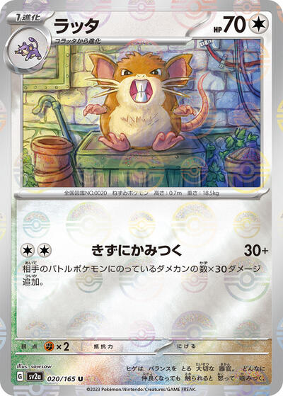 Raticate (Poke Ball Pattern) (020/165) [SV2a: Pokemon Card 151]