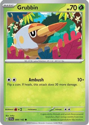 Grubbin 009/142  - Reverse Holofoil SV07 Stellar Crown - Common