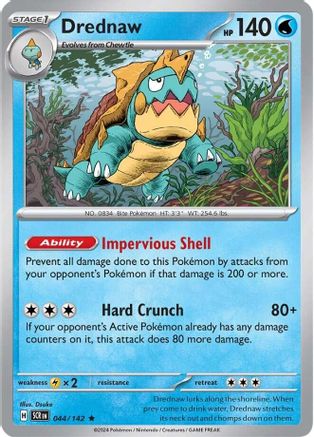 Drednaw 044/142  - Holofoil SV07 Stellar Crown - Rare