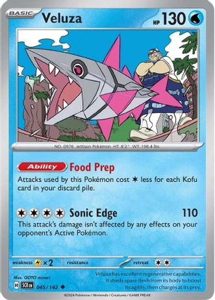 Veluza 045/142  - Reverse Holofoil SV07 Stellar Crown - Uncommon