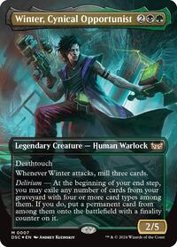 Winter, Cynical Opportunist (Borderless) (7) [Commander: Duskmourn: House of Horror]