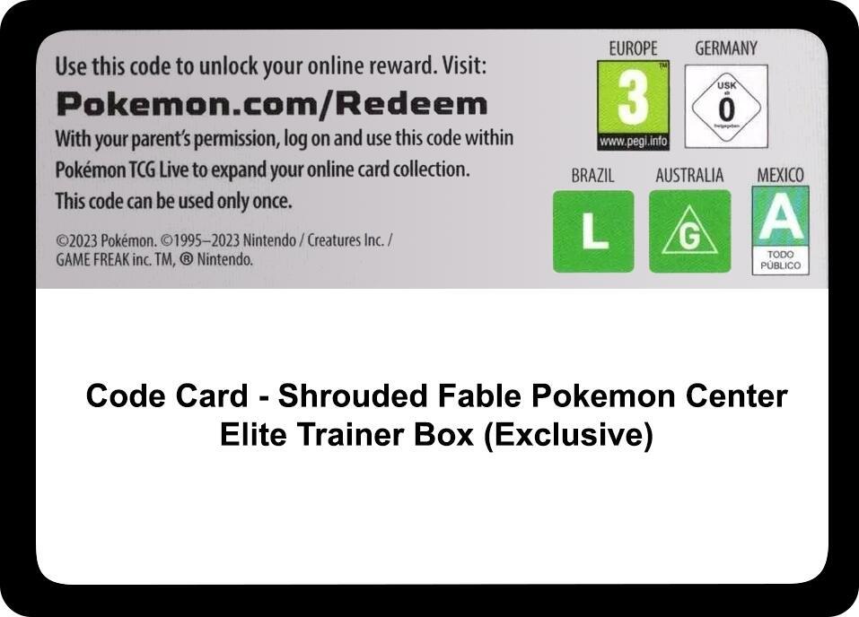 Code Card - Shrouded Fable Pokemon Center Elite Trainer Box (Exclusive) [SV: Shrouded Fable]
