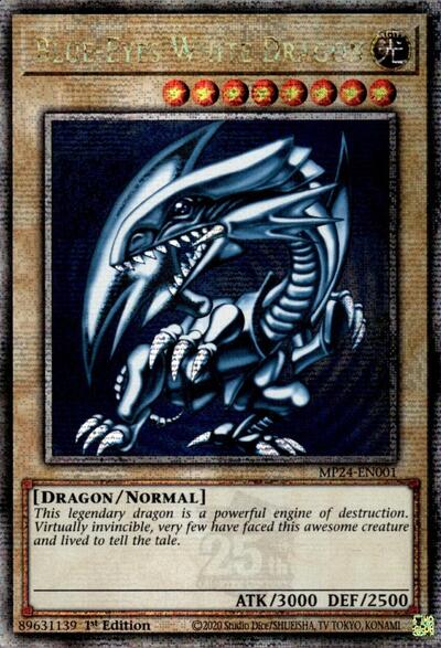 Blue-Eyes White Dragon (Quarter Century Secret Rare) (MP24-EN001) [25th Anniversary Tin: Dueling Mirrors]