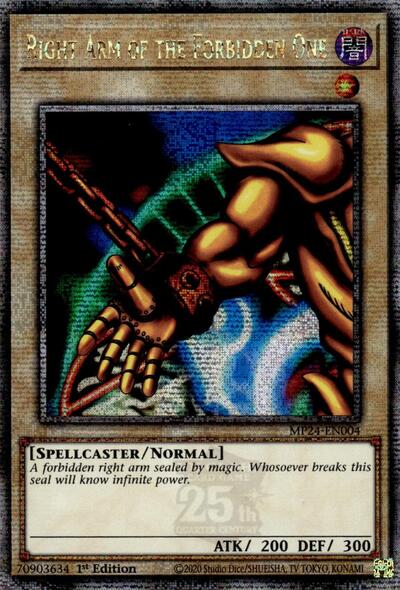 Right Arm of the Forbidden One (Quarter Century Secret Rare) (MP24-EN004) [25th Anniversary Tin: Dueling Mirrors]