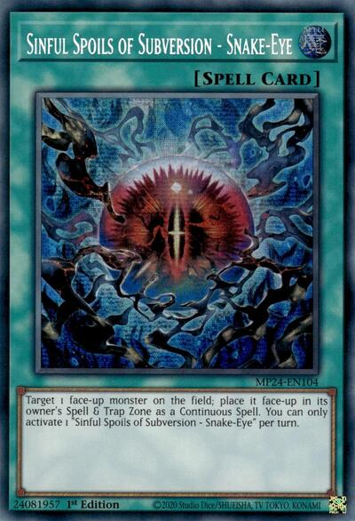 Sinful Spoils of Subversion - Snake-Eye (MP24-EN104) [25th Anniversary Tin: Dueling Mirrors]
