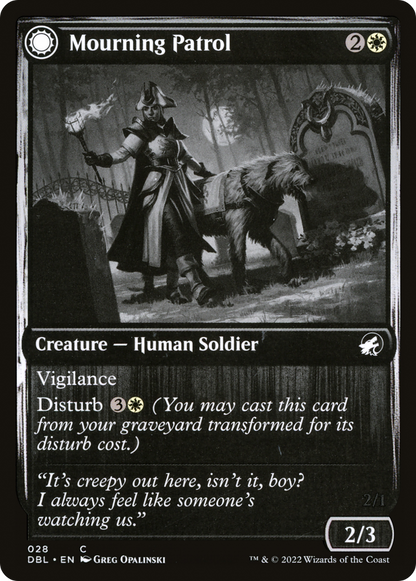 Mourning Patrol (DBL-028) - Innistrad: Double Feature: (Double Faced Transform)