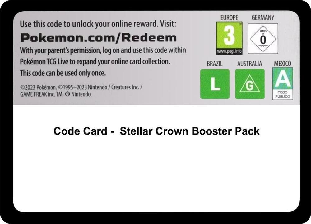 Code Card - Stellar Crown Booster Pack [SV07: Stellar Crown]