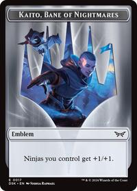 Emblem - Kaito, Bane of Nightmares // Gremlin Double-Sided Token (17 // 11) [Duskmourn: House of Horror]