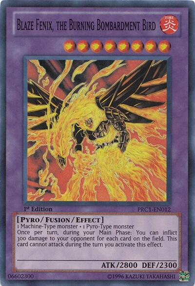 Blaze Fenix, the Burning Bombardment Bird (PRC1-EN012) [2012 Premium Collection Tin]