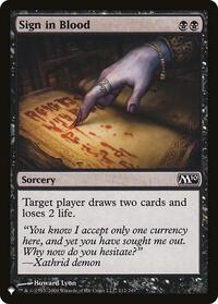 Sign in Blood (M10) (112/249) [The List Reprints]