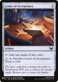 Letter of Acceptance (256/275) [The List Reprints]