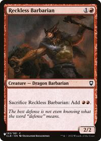 Reckless Barbarian (193/361) [The List Reprints]