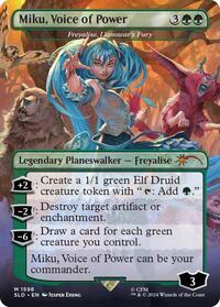 Miku, Voice of Power - Freyalise, Llanowar's Fury (1598) [Secret Lair Drop Series]