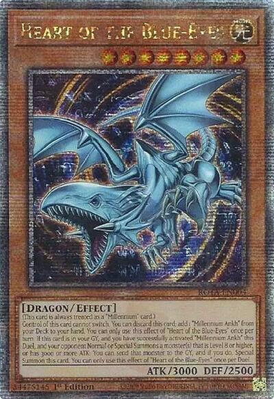 Heart of the Blue-Eyes (Quarter Century Secret Rare) (ROTA-EN004) [Rage of the Abyss]