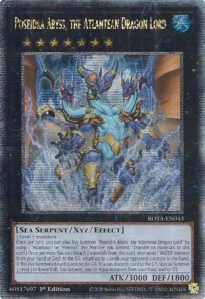 Poseidra Abyss, the Atlantean Dragon Lord (Quarter Century Secret Rare) (ROTA-EN043) [Rage of the Abyss]