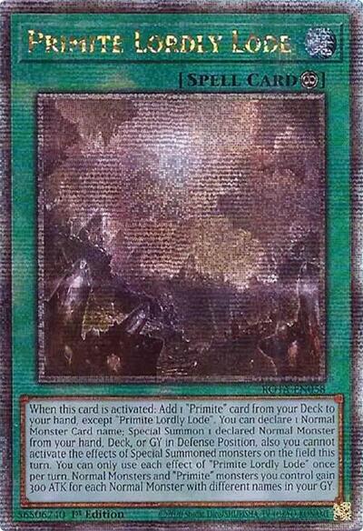 Primite Lordly Lode (Quarter Century Secret Rare) (ROTA-EN058) [Rage of the Abyss]