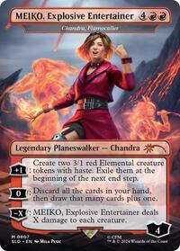 MEIKO, Explosive Entertainer - Chandra, Flamecaller (Rainbow Foil) (807) [Secret Lair Drop Series]
