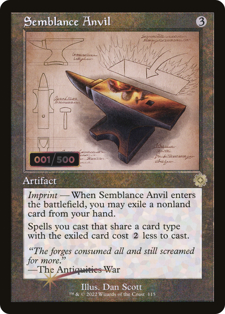 Semblance Anvil (Schematic) (Serial Numbered) (BRR-115Z) - The Brothers' War Retro Artifacts Foil