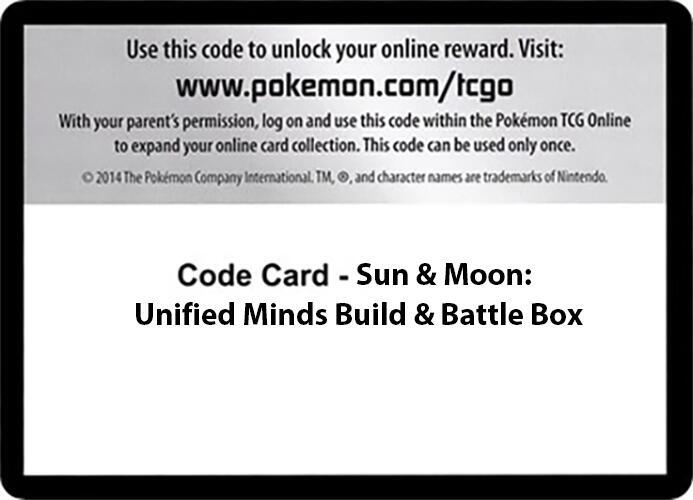 Code Card - Sun & Moon Unified Minds Build & Battle Box [SM - Unified Minds]