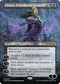 Liliana, Dreadhorde General (Borderless) (Mana Foil) (419) [Foundations]