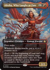 Alesha, Who Laughs at Fate (Borderless) (Mana Foil) (404) [Foundations]
