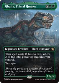 Ghalta, Primal Hunger (Borderless) (Mana Foil) (397) [Foundations]