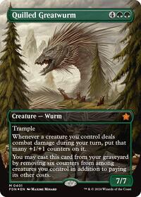 Quilled Greatwurm (Borderless) (Mana Foil) (401) [Foundations]