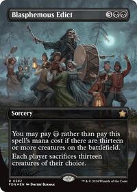 Blasphemous Edict (Borderless) (Mana Foil) (382) [Foundations]