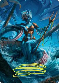 Kiora, the Rising Tide Art Card (30/54) (Gold-Stamped Signature) (30) [Art Series: Foundations]