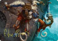 Goblin Boarders Art Card (11/54) (Gold-Stamped Signature) (11) [Art Series: Foundations]