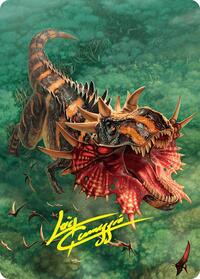 Gigantosaurus Art Card (53/54) (Gold-Stamped Signature) (53) [Art Series: Foundations]
