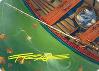 Fishing Pole Art Card (18/54) (Gold-Stamped Signature) (18) [Art Series: Foundations]