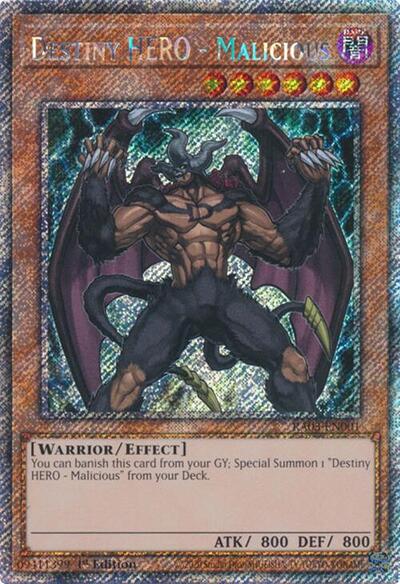 Destiny HERO - Malicious (Platinum Secret Rare) (RA03-EN001) [Quarter Century Bonanza]