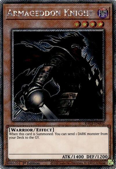 Armageddon Knight (Platinum Secret Rare) (RA03-EN002) [Quarter Century Bonanza]