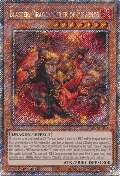 Blaster, Dragon Ruler of Infernos (Platinum Secret Rare) (RA03-EN010) [Quarter Century Bonanza]