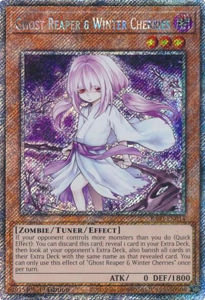 Ghost Reaper & Winter Cherries (Alternate Art) (Platinum Secret Rare) (RA03-EN014) [Quarter Century Bonanza]