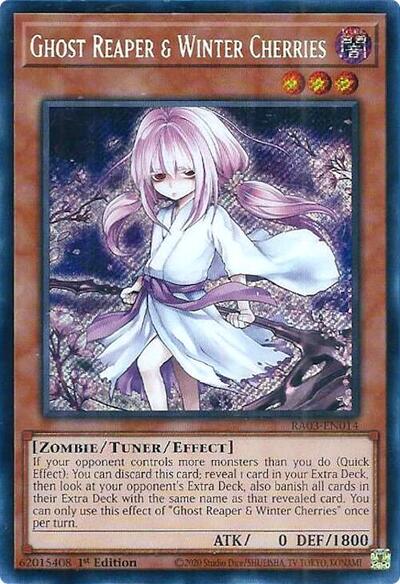 Ghost Reaper & Winter Cherries (Alternate Art) (Secret Rare) (RA03-EN014) [Quarter Century Bonanza]