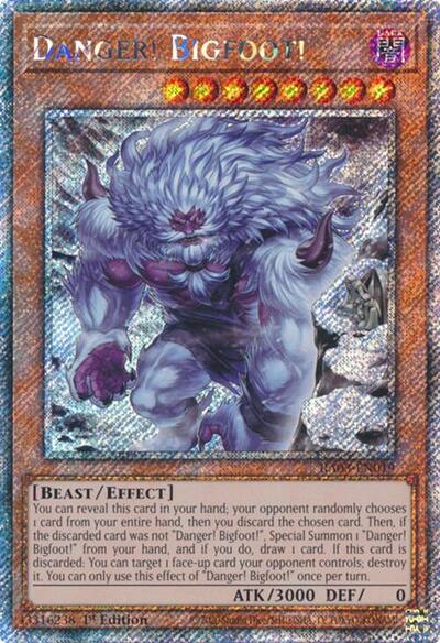Danger! Bigfoot! (Alternate Art) (Platinum Secret Rare) (RA03-EN019) [Quarter Century Bonanza]