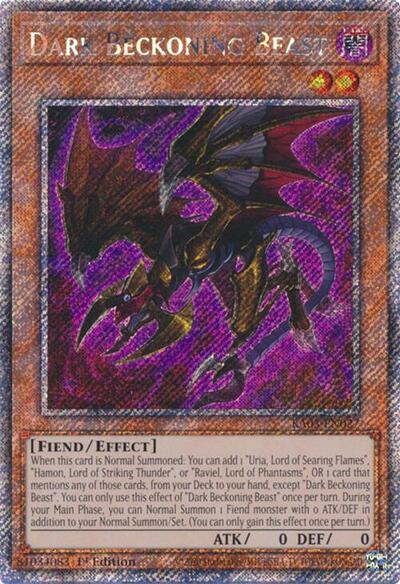 Dark Beckoning Beast (Platinum Secret Rare) (RA03-EN027) [Quarter Century Bonanza]