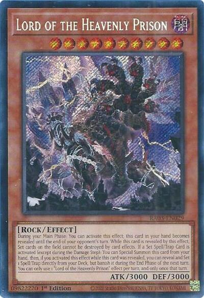 Lord of the Heavenly Prison (Secret Rare) (RA03-EN029) [Quarter Century Bonanza]